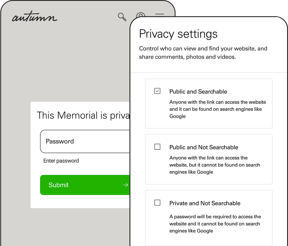 Control website privacy